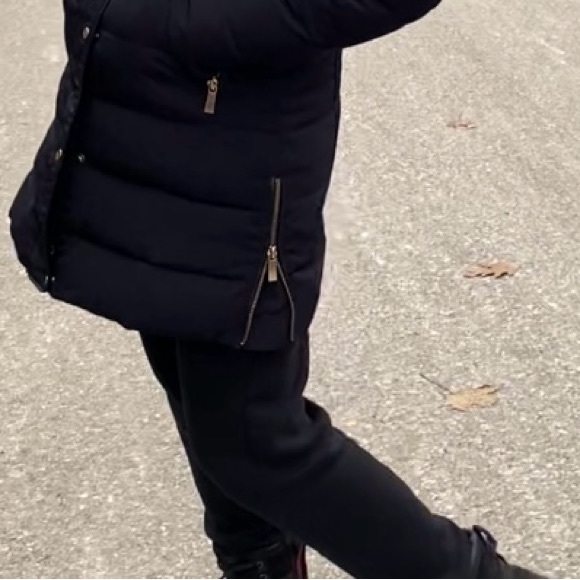 Zara black, belt long jacket, no hoodie - Picture 3 of 6